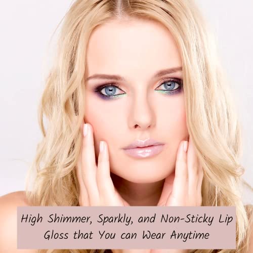 Mynena Clear Lip Gloss Shine With Silver Glittery Glossy Finish Moisturizing With Jojoba Oil | Talc-Free Mica-Free Gluten-Free Paraben-Free Cruelty-Free Vegan | Snow #TOP6