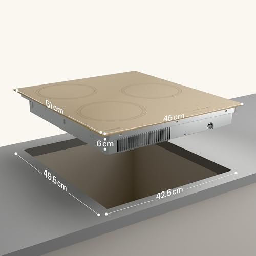 Klarstein Victoria - Piano Cottura A Induzione, 3 Zone, 6600W Con Booster, Cursore Touch, Timer & Blocco Per Bambini, Vetroceramica Beige, Design Compatto 45 cm - 7