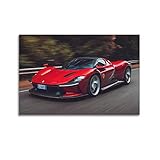 ESTE Poster de voiture de sport pour Ferrari Daytona SP3 Voiture de course Super Car Poster décoratif sur toile Poster mural et image d'art Impression moderne pour chambre à coucher 30 x 45 cm