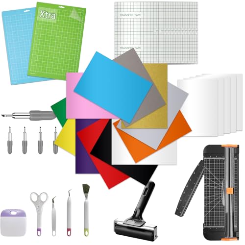 LOPASA Starter Kit for Cricut Joy Xtra Machine, Extra Bundle for Beginners, 8.5 x 12 Xtra Size Accessories and Supplies for Newbies, All Essential Tools and Material(Decal & Sticker Making Bundle)