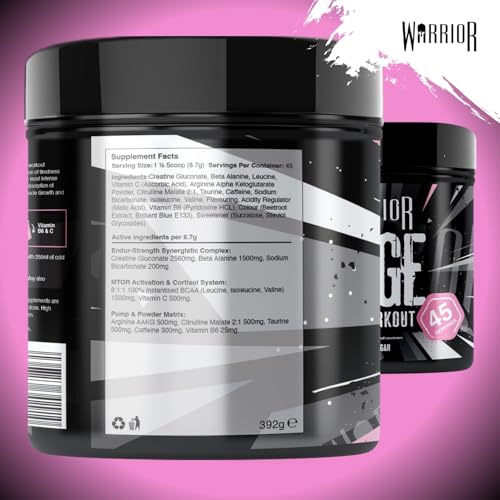 Warrior Rage Pre Workout Booster 392 g, 300 mg Koffein – Brutal Bubblegum – Ansicht 3