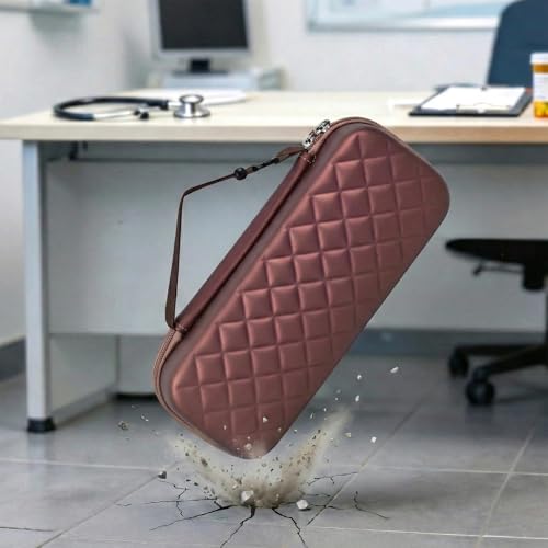 Image of Stethoscope Case Compatible with 3M Littmann Classic III /Lightweight II S.E /MDF Acoustica Deluxe Stethoscopes, Mesh Pocket for Blood Pressure Cuff & Other Doctor & Nurse Accessories-Brown(Case Only)