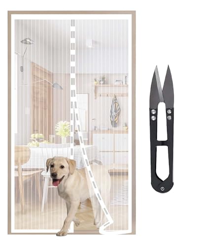 HW CASA Zanzariera Magnetica 120x220 con 34 Potenti Magneti e 2 Blocchi di Peso,Zanzariera Porta Si Chiude da Sola,Tenda Zanzariera per Impedire Ingresso di Mosche e Zanzare,Facile da Installare