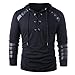 Mens Gothic Lace Up Hoodie Shirts Retro Sweatshirt Vintage Steampunk Hooded Tops Halloween Cosplay Costume