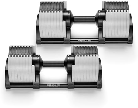 NÜOBELL® Adjustable Dumbbell Set, 5-50 LB or 5-80 LB, Easy Twist ...