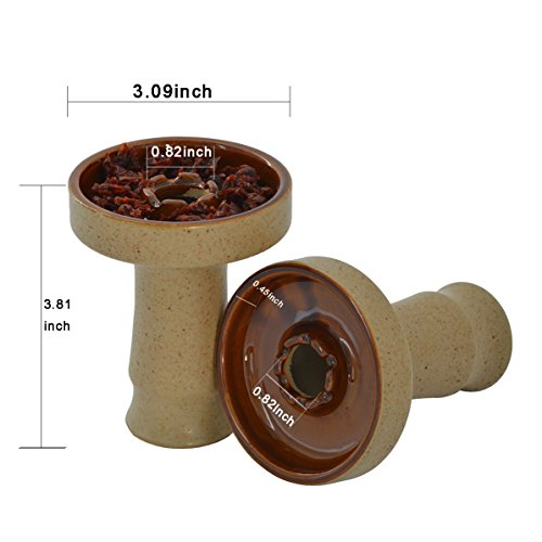 Kitosun Phunnel Hookah Bowl - 100% Clay Ceramic with Glaze Big Shisha Hookah Tobacco Bowl with 6 Gaps Funnel for Hookah Shisha Smoking Hold 15-20 grams Shisha Flavors Evenly Heat Easy Cleaning - Image 5