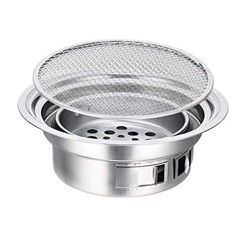 Holzkohlegrill Grill Raucher BBQ Grill Edelstahl Tragbarer Grill Camping Grill Mini BBQ Tool Kits für Picknick Gartenkochen Reisegrill Zubehör B 35cm