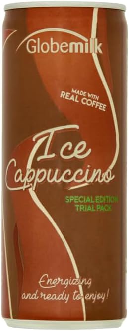GlobemilkReady to Drink, On The Go ICE CAPPUCCINO 250ml | 100% Arabica coffee beans | Dutch premium quality | Made from milk not from powder