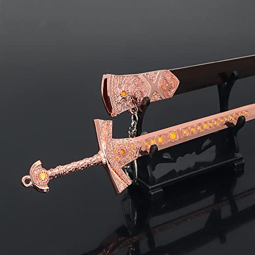 Elden Ring Weapon Replica Greatsword Colossal Sword Spear Kanata Knife Action Figures Toys Collection Gift Party Supplies Desk Decoration Backpack Pendant Gift (Miquellan Knight's Sword) #TOP5