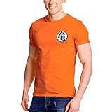 Dragon Ball Herren T-Shirt Kaio Kame Symbol Distressed Baumwolle orange - M