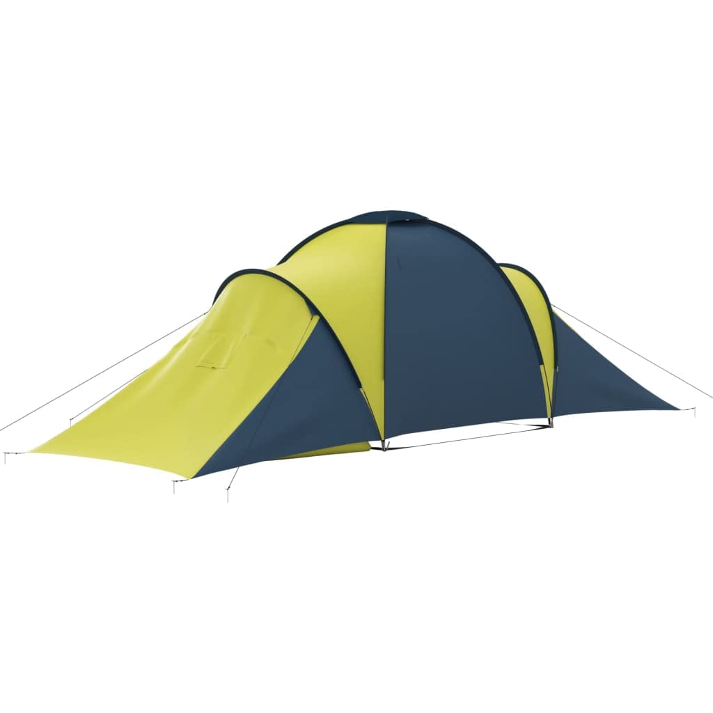 Campingzelt für Personen Blau und Grün mit Kabinen, atmungsaktivem Innenzelt, Moskitonetz, Vorzelt und Tragetasche für Camping, Outdoor, Wanderung, Trekking und Festival