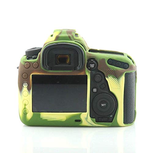 Image of 5D Mark IV Camera Case, Professional Silicone Rubber Camera Case Cover Detachable Protective Compatible with Canon 5D Mark IV - Military Green