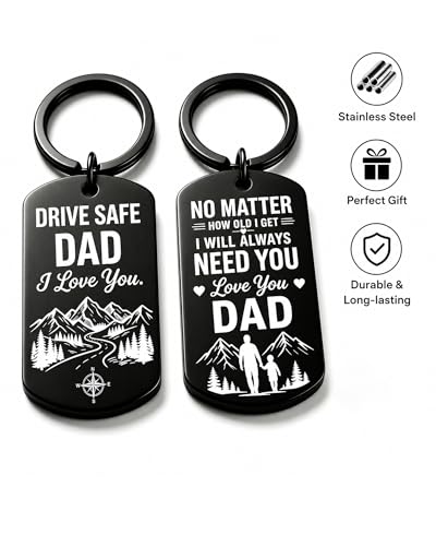 Image of Fathers Valentines Day Gifts for Him Dad Stocking Stuffers for Men Drive Safe Keychain Boyfriend Christmas Husband