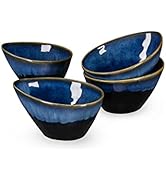 UNICASA Stoneware Pasta Bowls, Set of 4 Bowls, Dessert Bowl, Snack Bowl, Ice Cream Bowl, Bowl - 8...