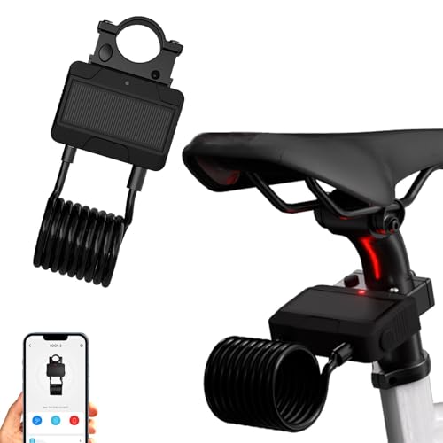 Fahrradschloss mit Alarm, Hohe Sicherheit Solar Fahrrad...