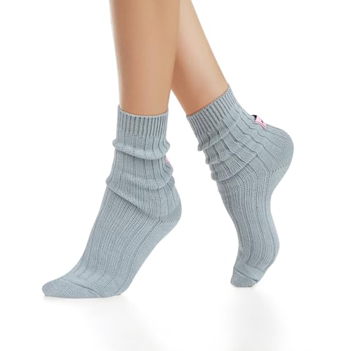 Benefeet Sox Crew Socks for Women Retro Cotton Ribbed Knit Casual Socks Solid Color Athletic Sock3