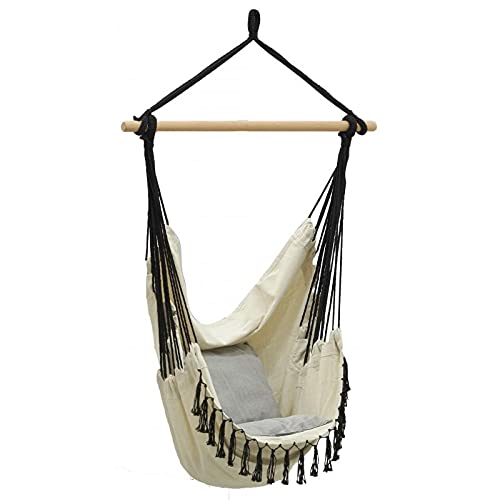 Fauteuil hamac suspendu en coton AubryGaspard, l'excellence du macramé traditionnel