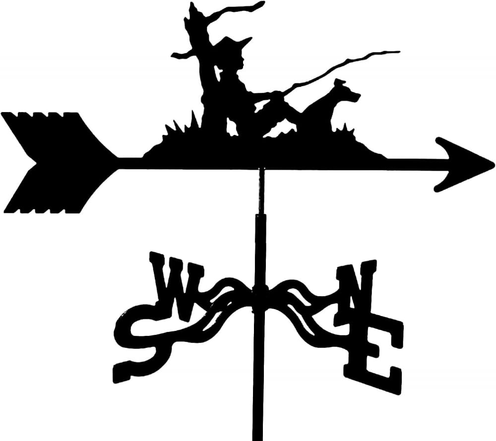 TAXXII Weather Vane,Stainless Steel Farm Retro Wind Direction Indicator, Sturdy Yard Measuring Tools for Garden Patio Decoion-Angler