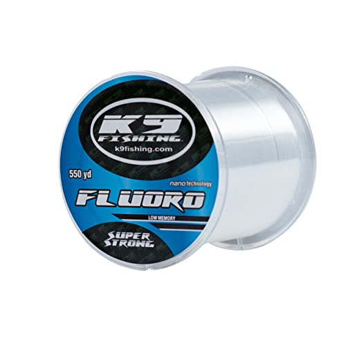 K9 550-8lb-CL Clear Fluoro Line 550 Yard Spool 8lb Test