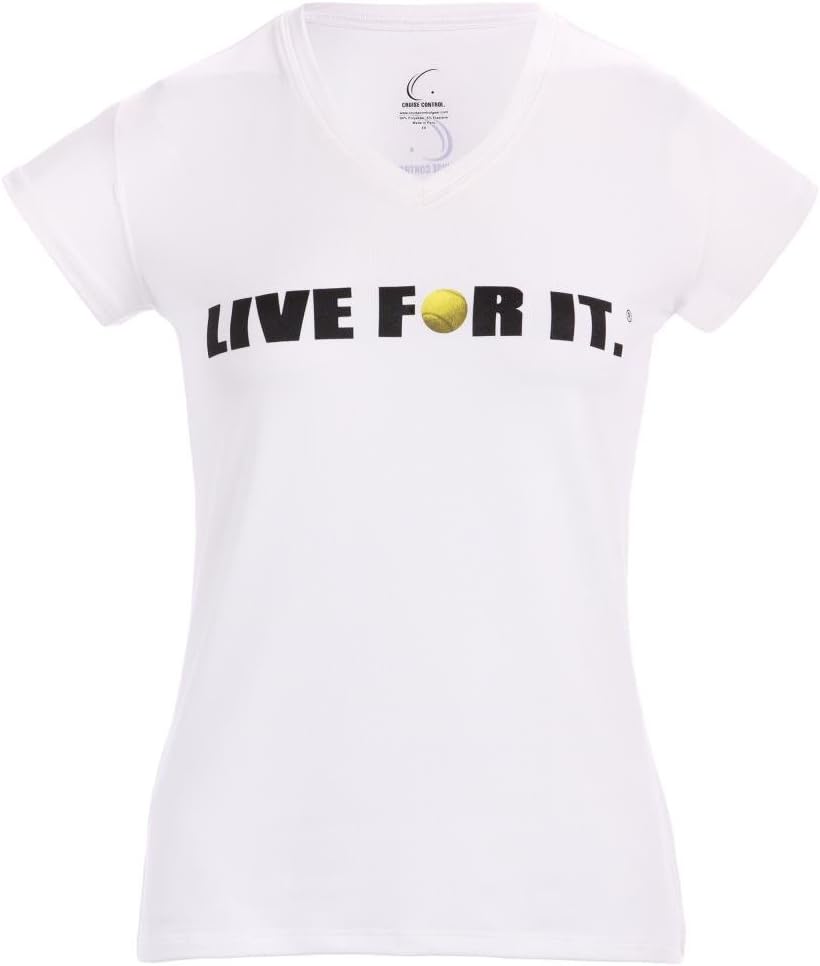 Cruise Control - Women's Cap Sleeve Shirt - Live For It Tennis, White, X-Small