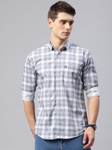 Image of Majestic Man Men Box Checkered Slim Fit Cotton Casual Shirt