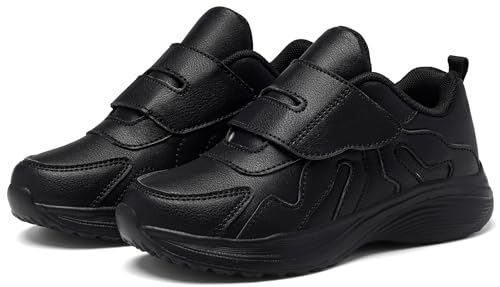 Boys Sneakers Little Girls Running Shoes Lightweight Low Top Flats Casual Kids School Shoes All Black 3