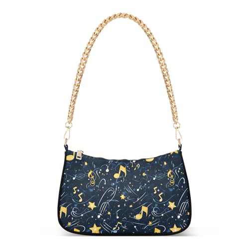 aidingzhi Bolsos cruzados de moda con diseño de música, color azul oscuro, para mujeres, bolsos de mano para madres, Patrón musical azul oscuro