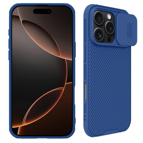 Image of Mangix for iPhone 16 Pro Case with Camera Cover,Slim Fit Thin Polycarbonate Protective Shockproof Cover with Slide Camera Cover, Upgraded Case for Phone 16 Pro 6.3inch 2024 (Blue)