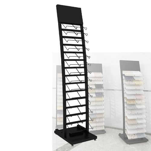 Présentoir pour carrelage vertical noir, meuble d'exposition épuré en céramique 168 cm