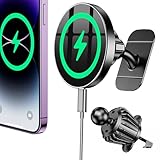 Coolpow for Magsafe Car Mount Charger【100% Stable】 15W Magsafe Car Charger Magnetic Phone Holders for Your Car Accessories for Women Men Car Phone Holder Wireless Car Charger for iPhone 17 16 15 14 13