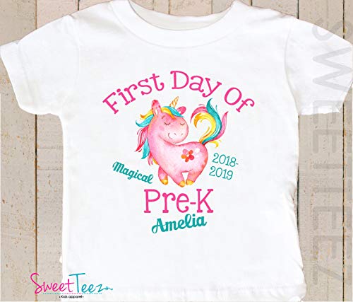 Kindergarten Shirt First Day Of Kindergarten Shirt Personalized Toddler Shirt Preschool Shirt Unicorn Gift Kids Back to School Shirt2