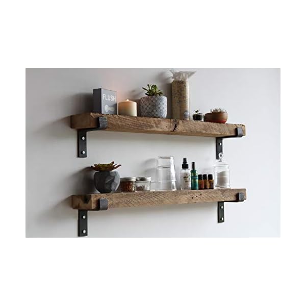 Urban legacy accent shelves reclaimed barn plank set of 2 with full brackets natural 40 x 45 x 2  urban country home decor