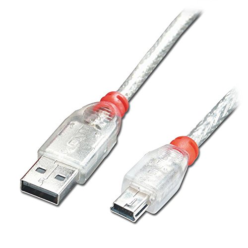 LINDY 0.2 m USB 2.0 Type A to Mini-B Cable - Transparent