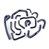 ZAP Performance 日産スカイライン R32 R33 R34 GTR RB26DETT 2.6L ターボ シリコーン ラジエター ヒーター ホース パイプ キット 14pcs (ブラック)