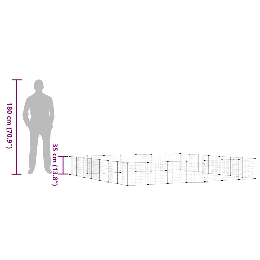 28-TLG Haustierkäfig aus pulverbeschichtetem Stahl 35x35 cm mit Tür, schwarz, geräumig für Kaninchenstall Meerschweinchenkäfig Nagerkäfig, Outdoor Indoor Gehege platzsparend