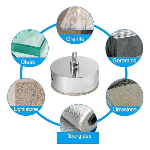 Image of 4 inch / 100mm Diamond Glass Hole Saw with Center Drill Bit for Ceramic, Tile, Porcelain, Marble
