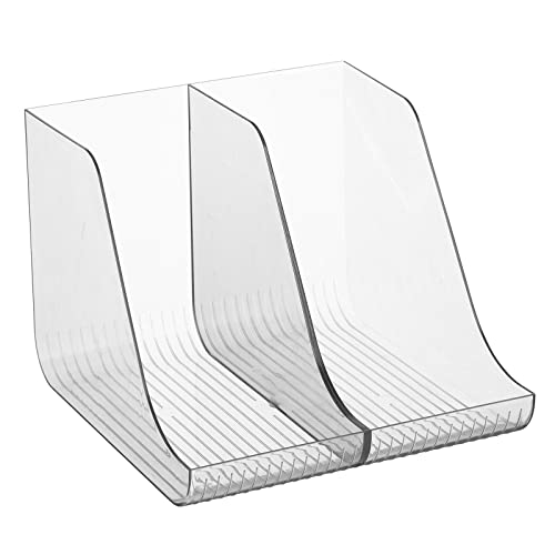 Mdesign Plastic Beverage Storage Can/Bottle Dispenser For Kitchen, Fridge, Freezer, Pantry, Organizer For Soda, Pop, Drinks, Beer, Water Bottles; Holder For 24-26 Cans, Ligne Collection, Clear #TOP6