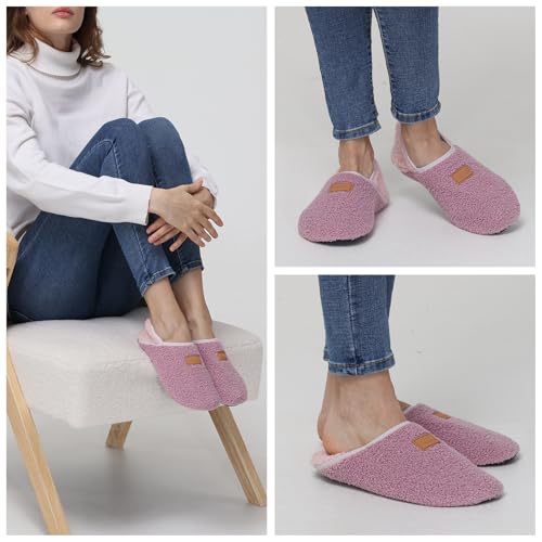 Image of ANLUKE Slipper for Women Men Slipper Socks Fuzzy House Shoes Rubber Sole Slip On Soft-Lightweight Non Slip Indoor /Outdoor