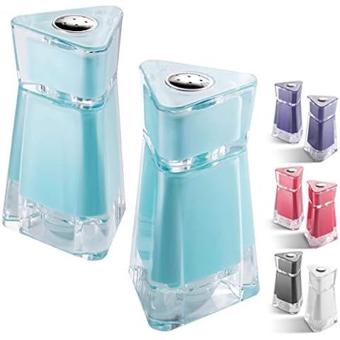 MITBAK Acrylic Turquoise Salt and Pepper Shakers (2 Piece Set) | Elegant Salt and Pepper Dispensers with Perfectly Sized Holes for Evening Seasoning | Stylish Kitchen Accessories Utensils Cover