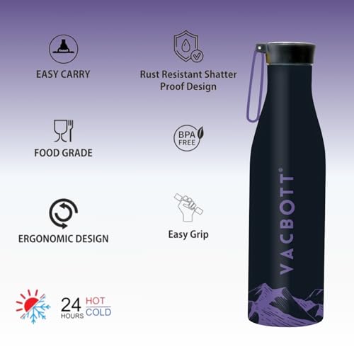Image of Clay Craft VACBOTT Aspen Double Walled18 Hours Hot and 24 Hours Cold Water Bottle Vacuum Insulated Flask Bottle 860 ml|2 Piece Steel Water Bottles for School, Office, Home, Gym, Leakproof