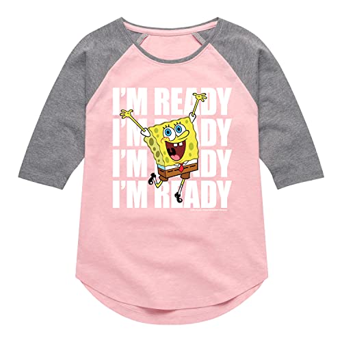 HYBRID APPAREL - Spongebob Squarepants - I'm Ready - Girls Shirt Tail Raglan