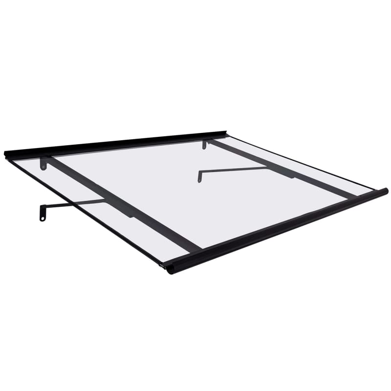 IDMarket - Auvent de Porte Marquise d'entrée Jane Noir 80 x 115 CM Toit incliné