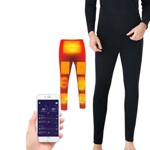 LIUHD Heated Thermal Underwear,20 Areas Heating Top + Pants for Women Men 5-Level Heating Settings Winter Clothing,Pants,L(Bust:102CM)