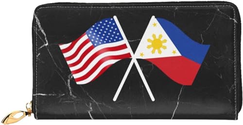American And Philippines Flag Wallet Card Bag