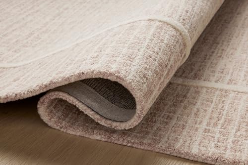 Image of Loloi Chris Loves Julia Briggs Blush /Ivory 9'-3 inch x 13' Area Rug | BRG-01 Approx. 9x13 Pink Living room Dining room Bedroom, Minimalist, Muted, Hand-Tufted, Area Rug