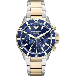 Emporio Armani World Explorer Dive-Inspired Men’s Watch with Stainless Steel, Silicone or Leather Band