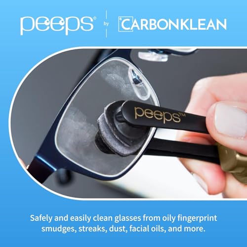 Image of CarbonKlean Peeps Eyeglass Lens Cleaner - Efficient and Durable Carbon Microfiber Technology - Exclusively Used by NASA - 500 Uses (Injected Blue)