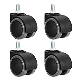 PATIKIL 2 Zoll Drehrollen 4er Pack 360 Grad Gewindestift Räder Drahtregal Einzellastkapazität 55 Lbs Für Möbelersatz Grau