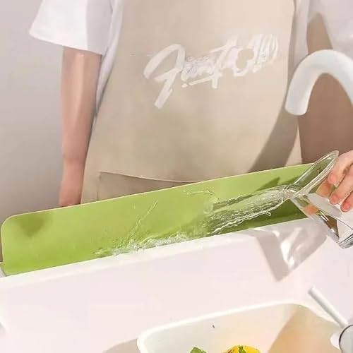 Image of MosQuick Sink Splash Guard for Kitchen Slab, Silicone Water Stopper Strip, Flexible Waterproof Spill Blocker for Wash Basin, Platform, Countertop, Bathroom Edges, Self Adhesive Kitchen Accessories