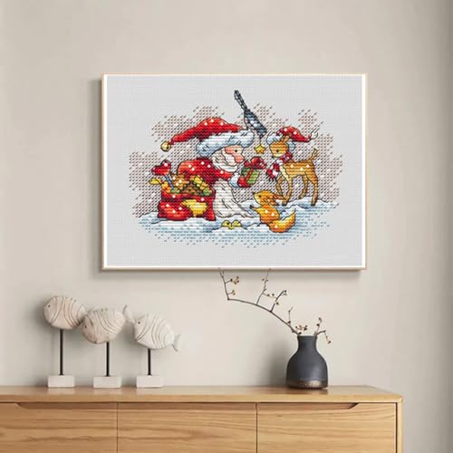 Lauboruan SZX Christmas Santa Cross Stitch Kits For Adults, Christmas Painting Pattern Counted Pattern Needlepoint Kits Crafts Dimensions Cross-Stitch Stamped Kits Embroidery Arts Craft Kits thumb #2